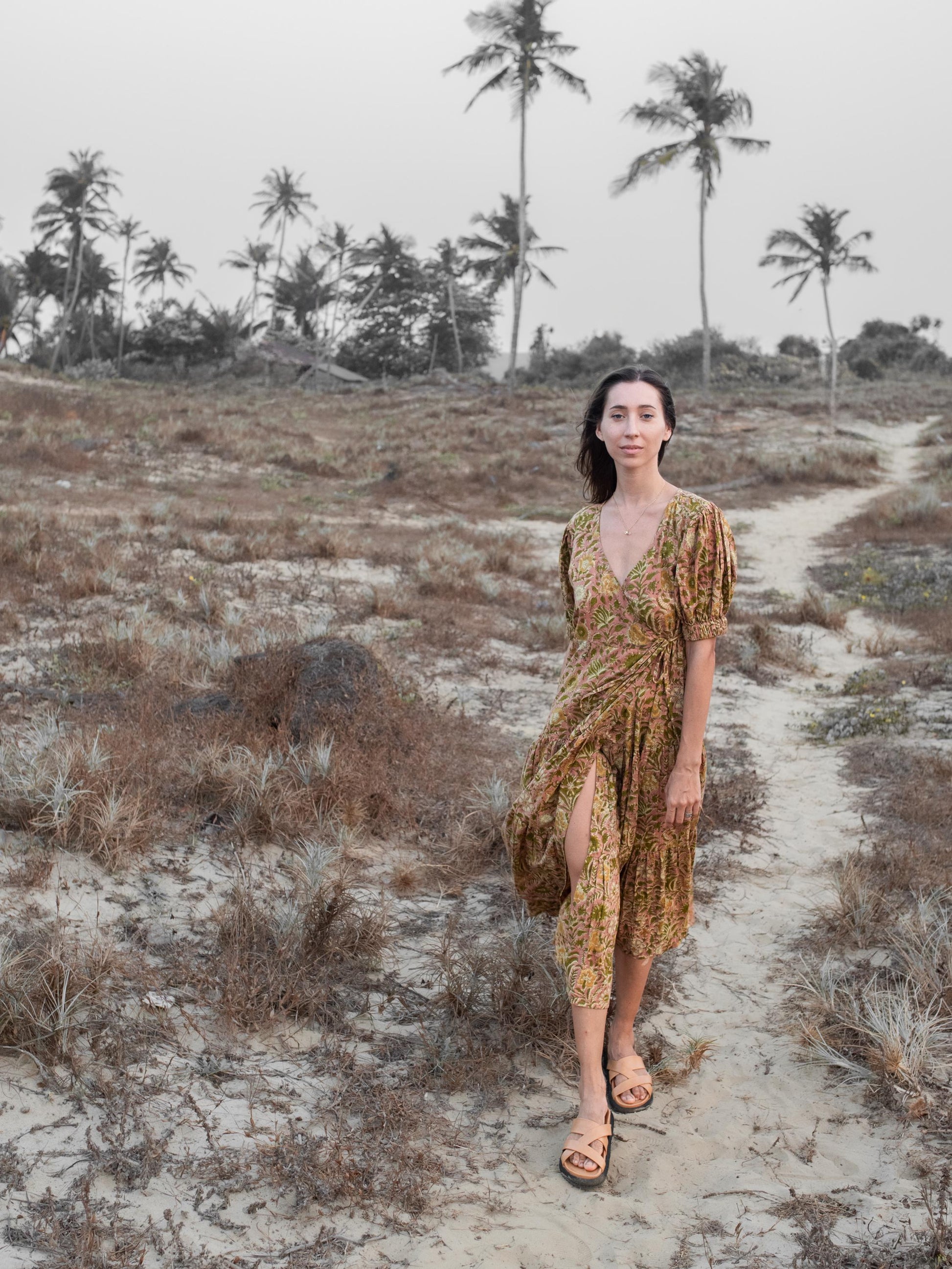 Block Print Maxi Warp Dress, Indian Cotton Long Dress, Tiered Midi Custom Comfy Dress, Boho Puff Sleeve Dress, Honeymoon Beach Wedding Dress