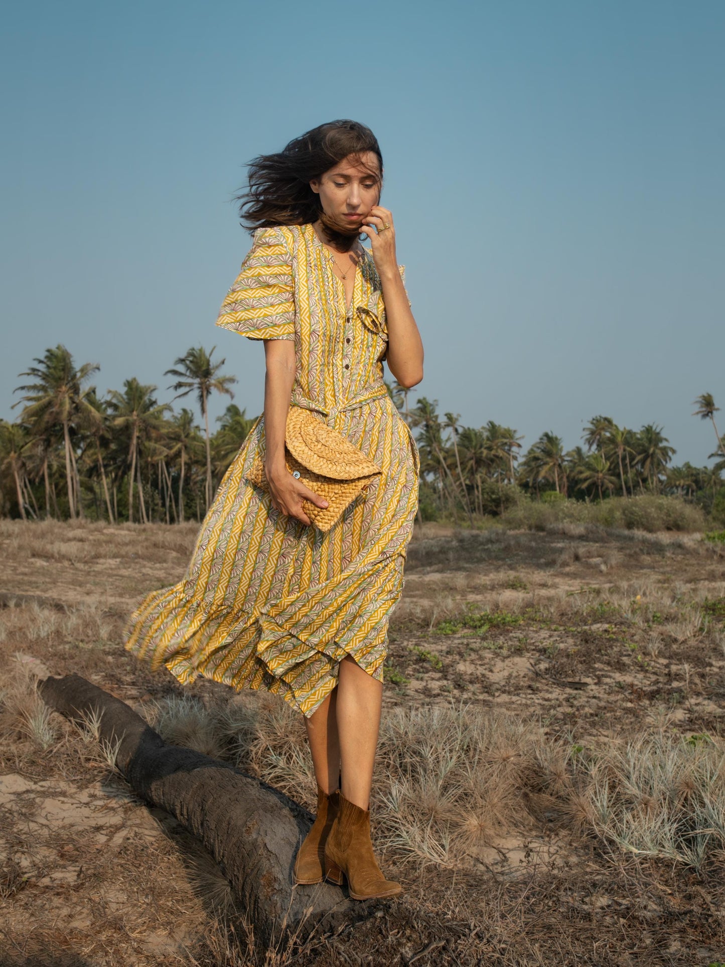 Hand Block Print Dress, Floral Maxi Dress, Summer Butter Yellow Dress, Indian Cotton Custom Dress, Bohemian Gypsy Dress, Beach Wedding Dress