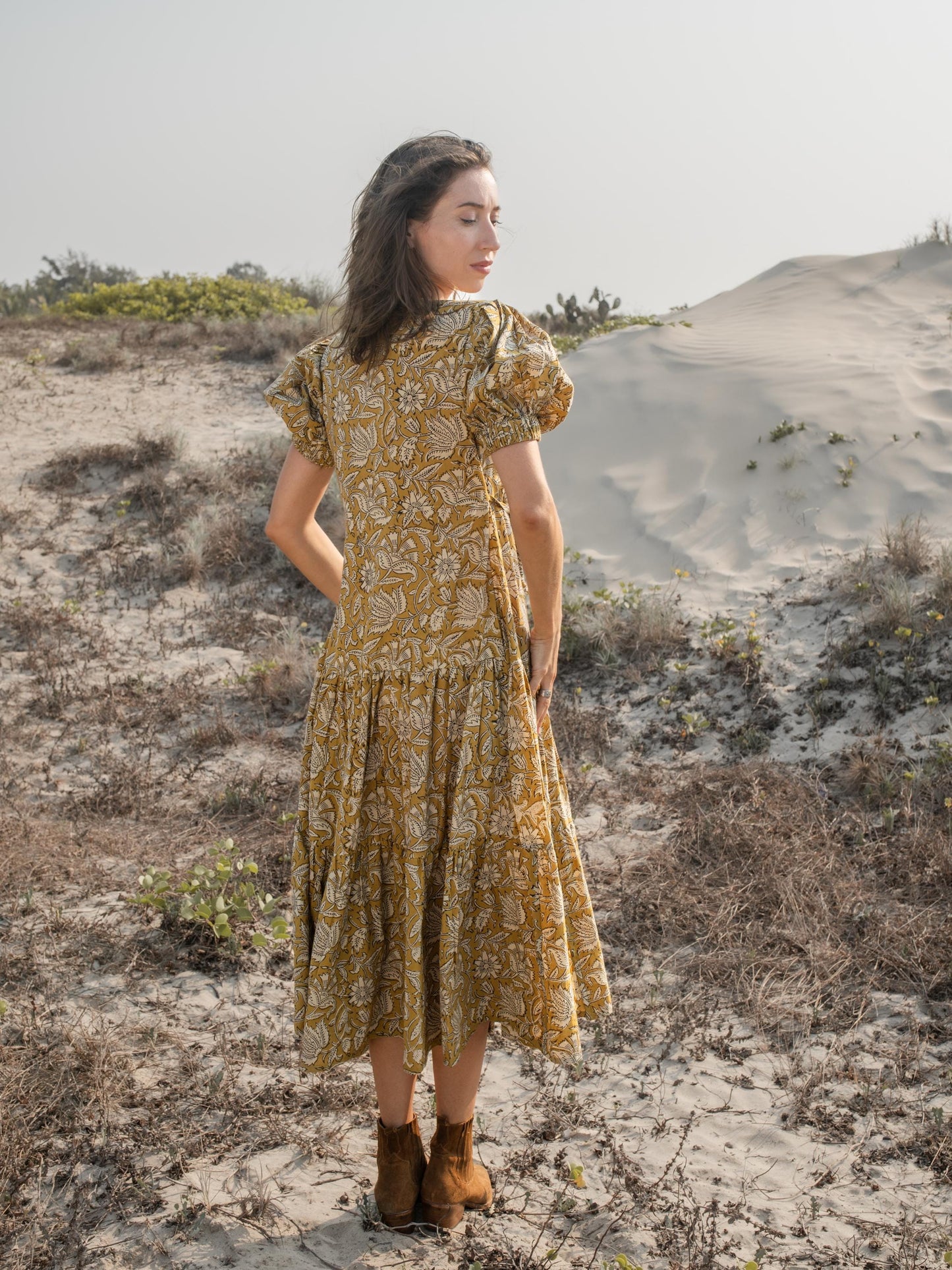 Hand Block Print Warp Dress, Long Maxi Dress, Summer Tiered Cotton Custom Dress, Boho Gypsy Midi Dress, Honeymoon Wedding Dress Plus Size