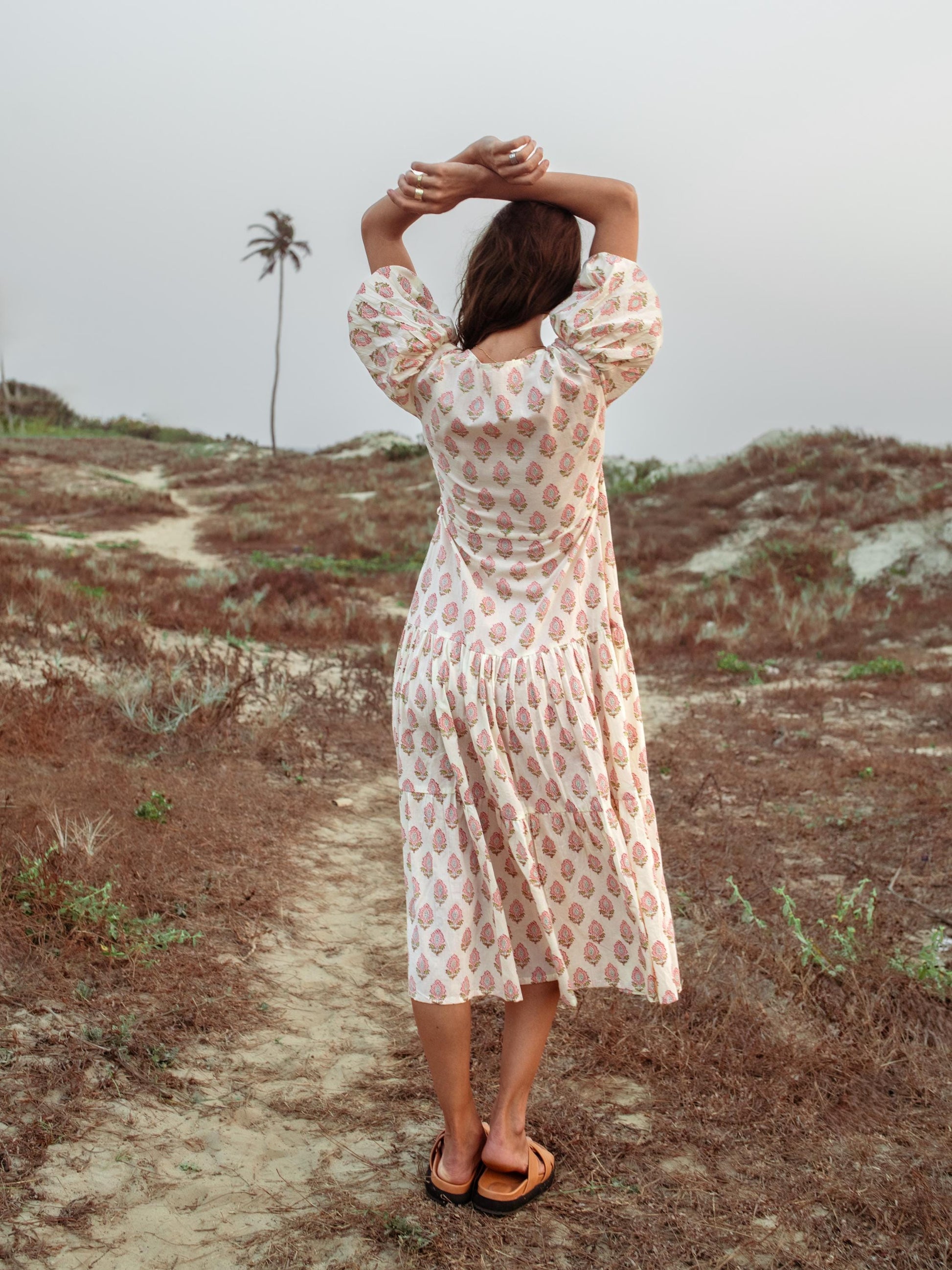 Cotton Long Maxi Warp Dress, Indian Block Print Dress, Tiered Cotton Custom Comfy Dress, Boho Puff Sleeve Dress, Honeymoon Wedding Dress