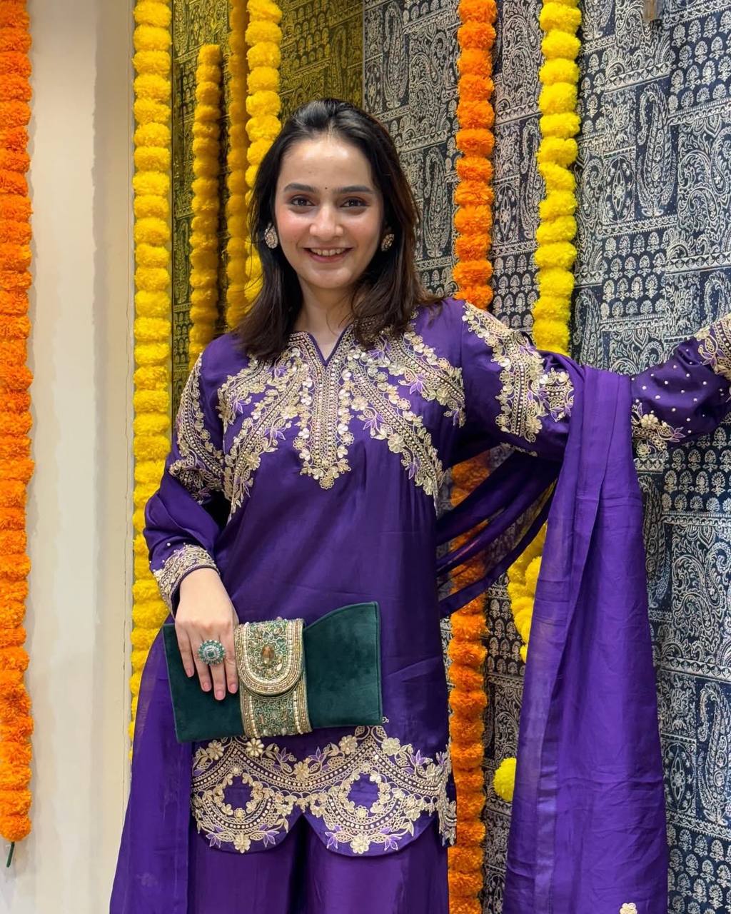 Heavy Chinon Silk Kurta Palazzo Set