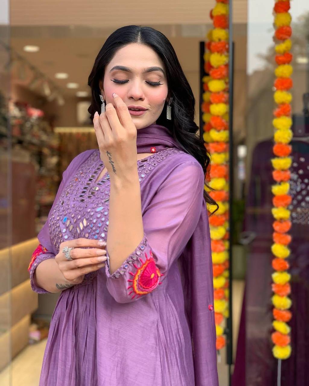 Designer muslin silk kurta pant with dupatta sets