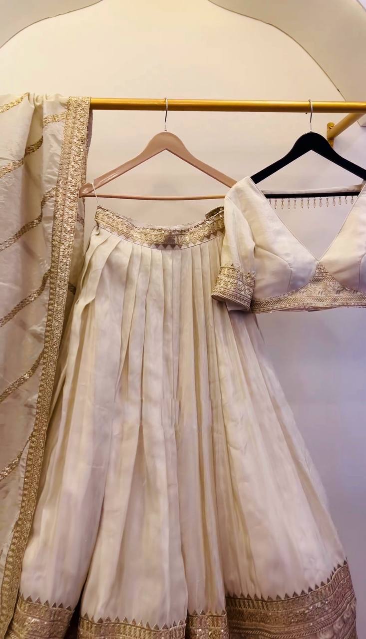 "Elegant Heavy Chinon Silk Lehenga Set with Intricate Embroidery & Sequence Work"