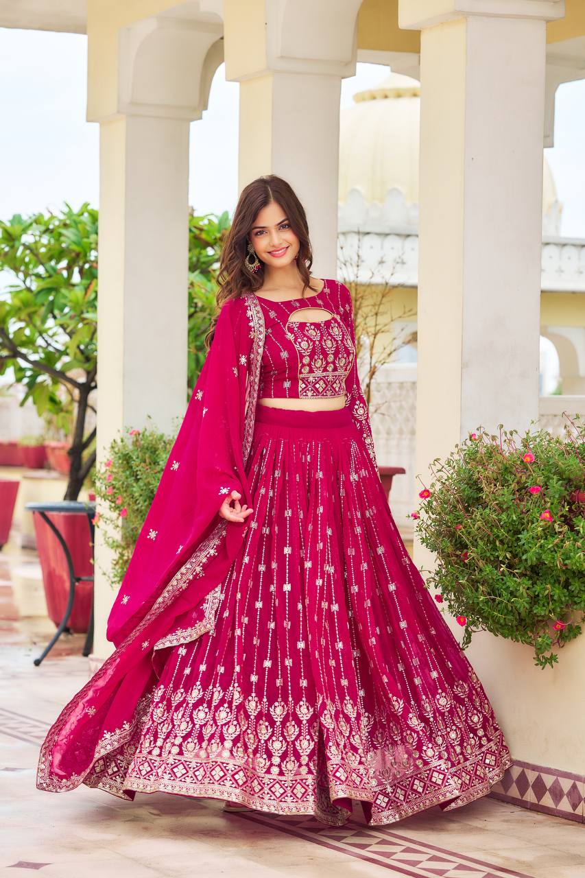 Faux Georgette Choli Lehenga with Dupatta