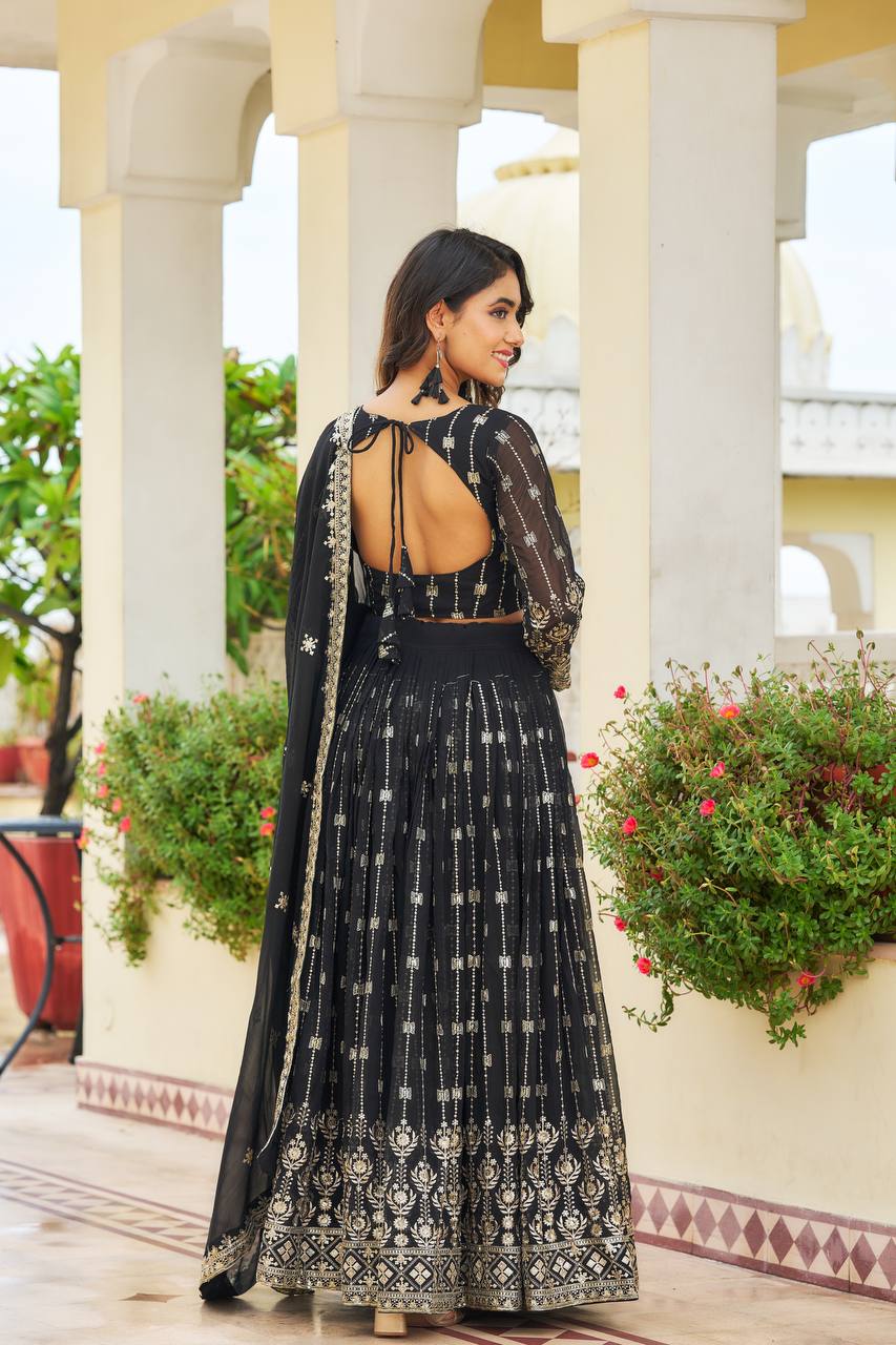 Faux Georgette Choli Lehenga with Dupatta