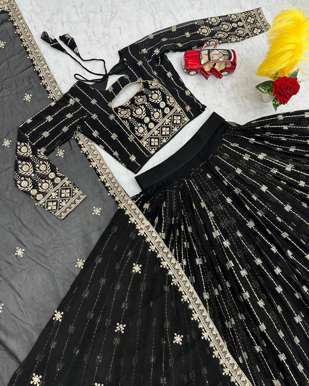 Faux Georgette Choli Lehenga with Dupatta