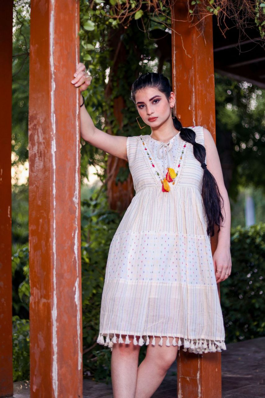 Elegant Pure Khadi Cotton Suit Set with Multi-Thread Hand Work