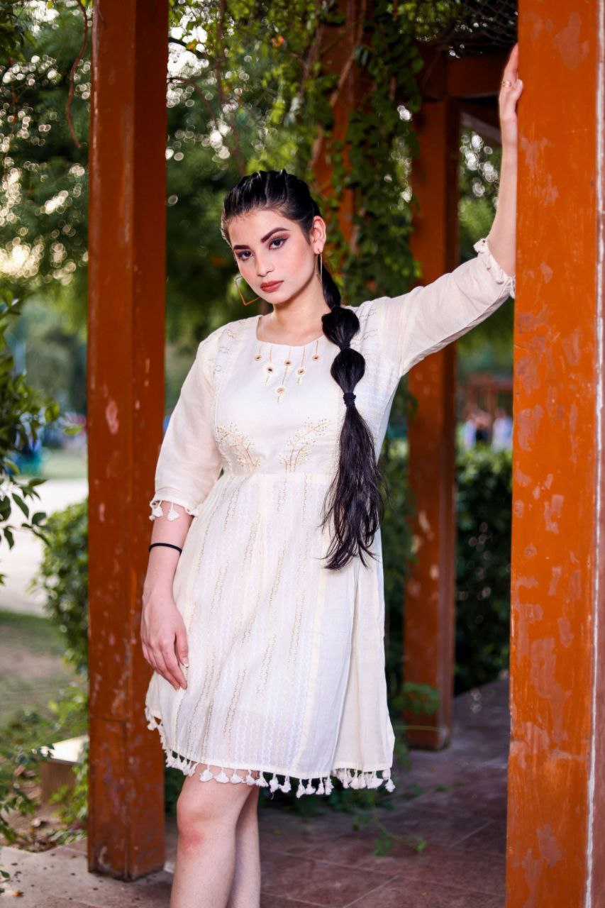 Elegant Pure Khadi Cotton Suit Set with Multi-Thread Hand Work