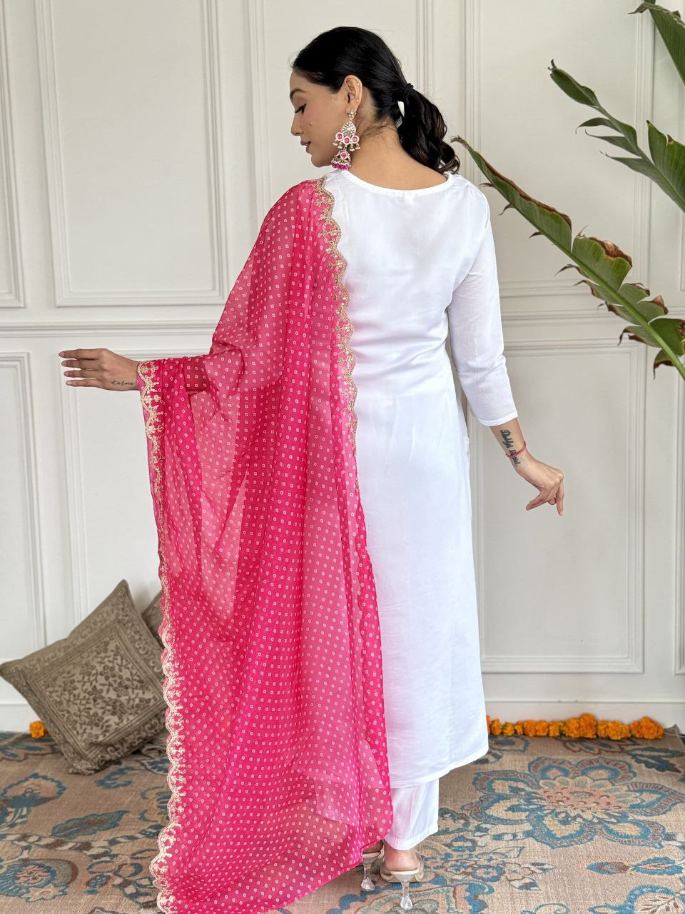 Elegant Viscose Rayon Kurta Set with Sequence Embroidery & Printed Silk Dupatta
