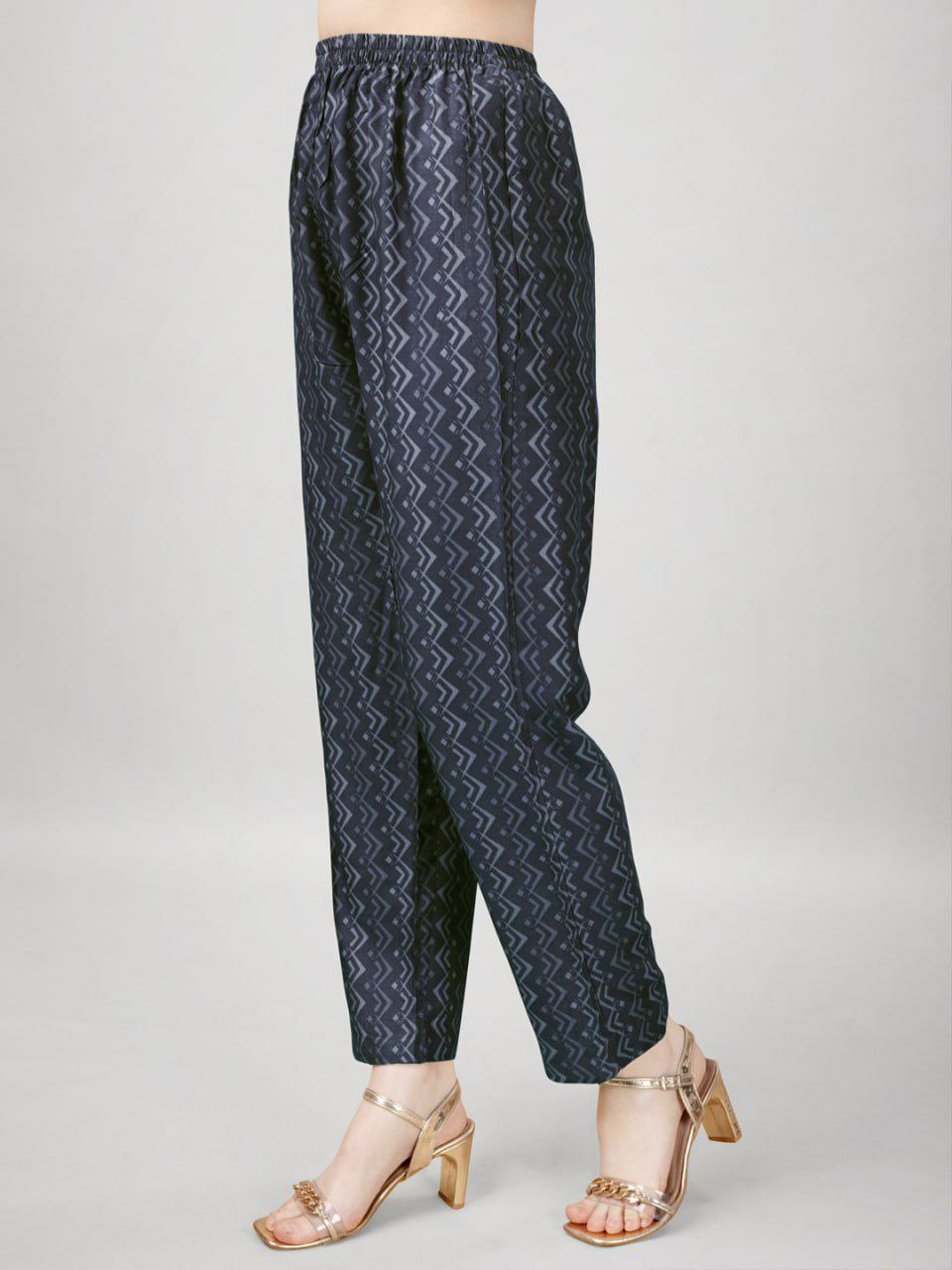 "Elegant Grey Rayon Kurti with Embroidery, Lace Details, Rayon Pants & Silk Blend Dupatta"