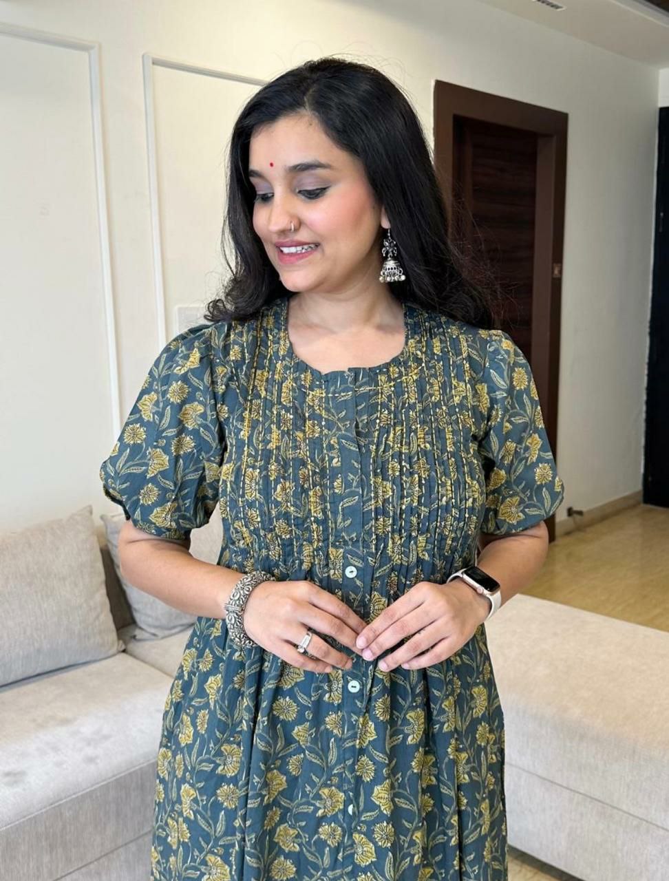 "Elegant Handcrafted Pure Cotton Heavy Suit Set with Mill Print Dupatta"