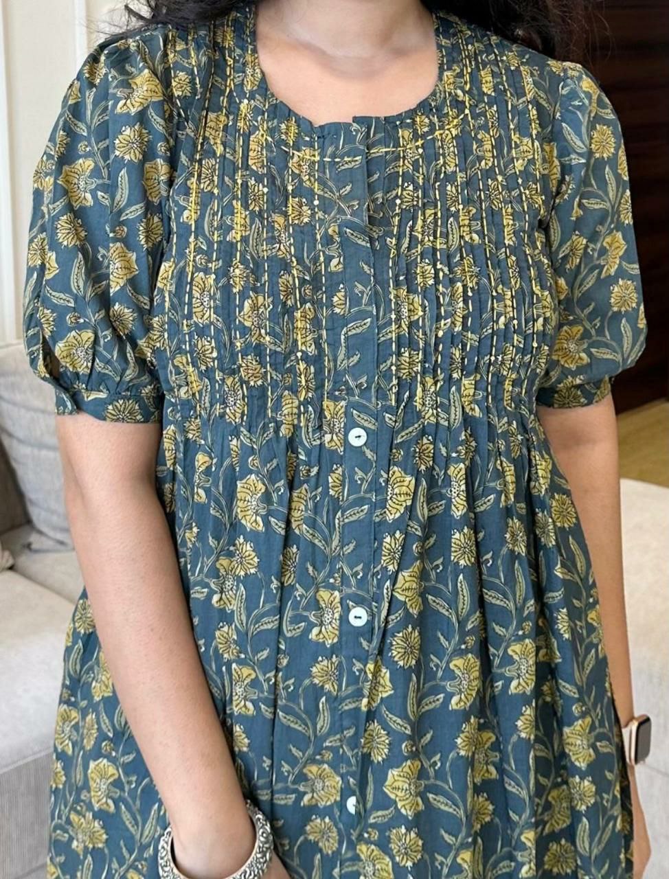 "Elegant Handcrafted Pure Cotton Heavy Suit Set with Mill Print Dupatta"