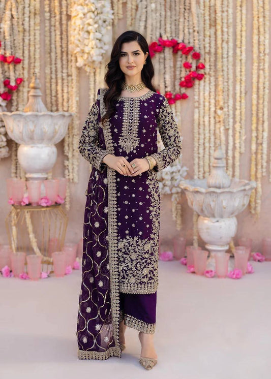 Luxury Faux Georgette Top, Pant, and Dupatta Set with Detailed Embroidery