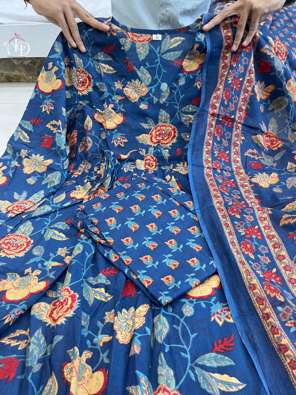 "Stay Cool and Stylish: Pure Cotton Kurti Set"