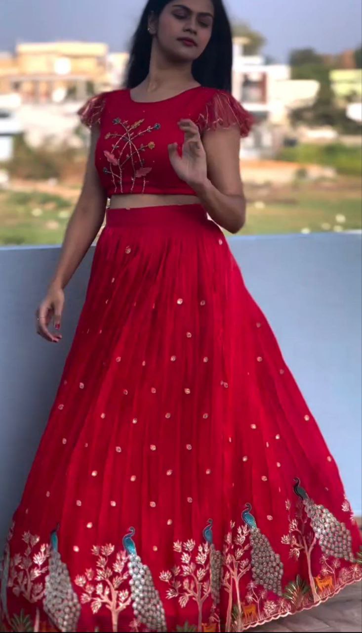 "Exquisite Jimmy Choo Lehenga Set with Sequence Embroidery"