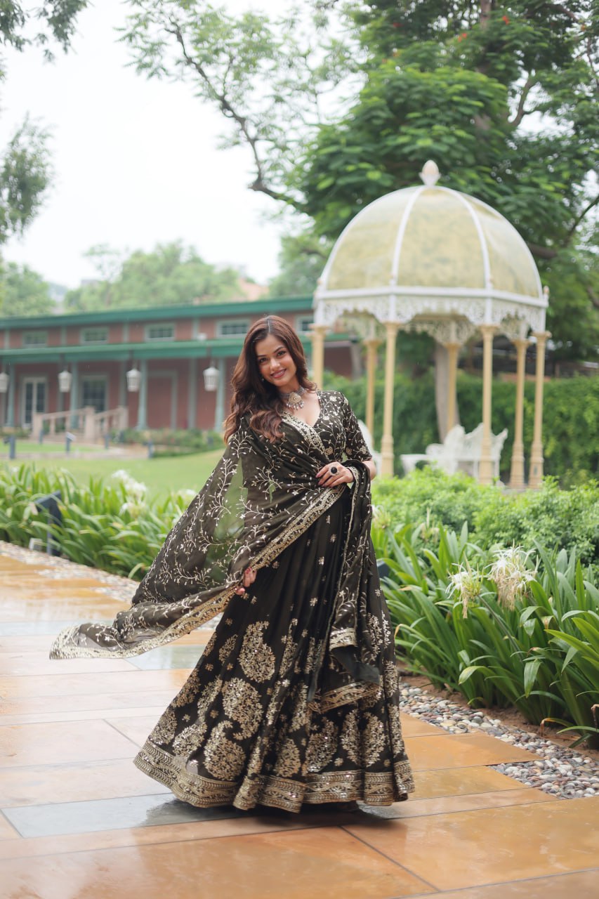 Rangoli Silk with Heavy Sequins Lehenga Blouse with Dupatta