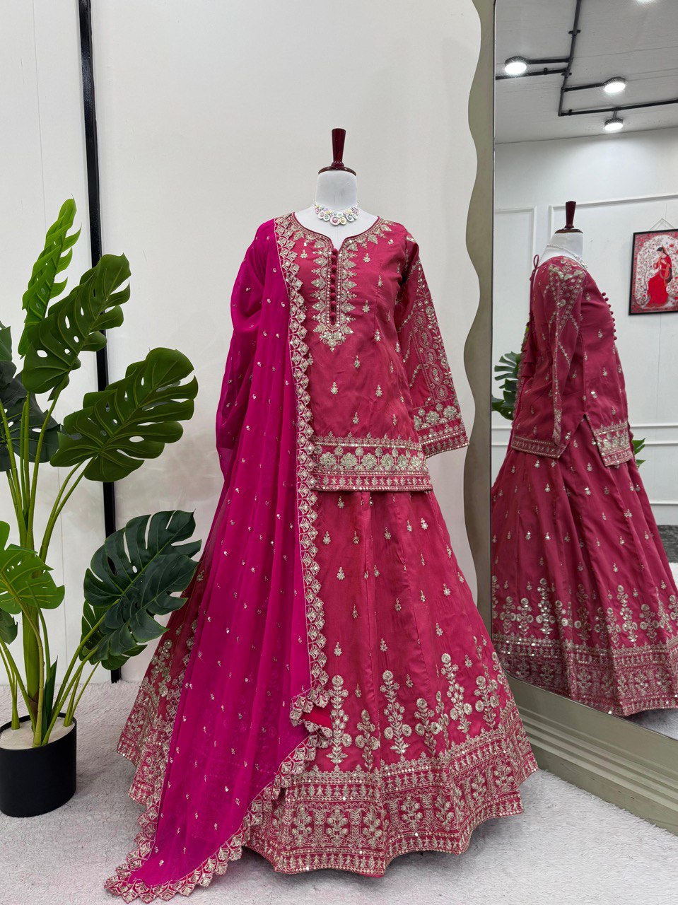 "Elegant Simmer Silk Lehenga Choli Set with Sequins Work"