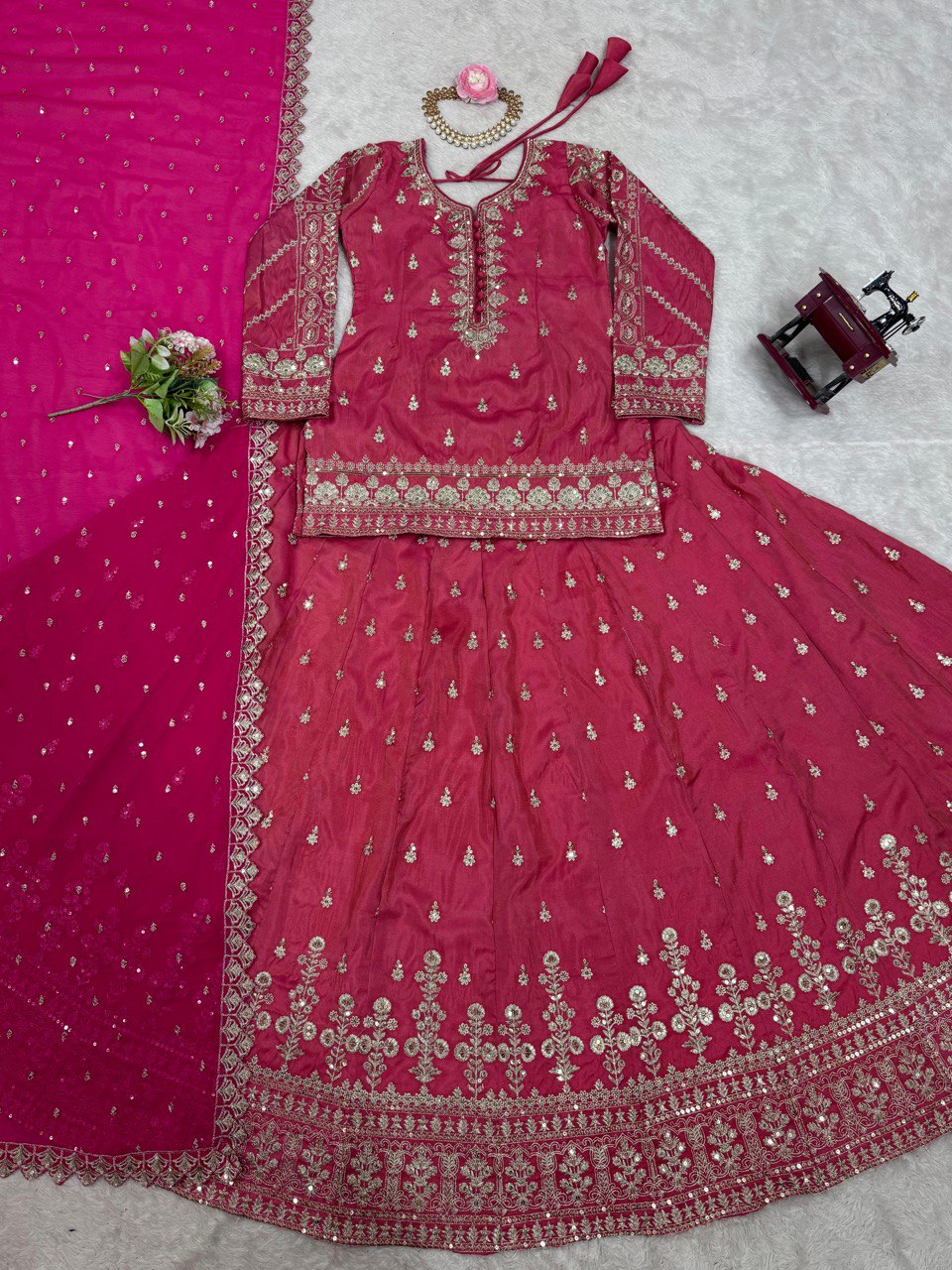 "Elegant Simmer Silk Lehenga Choli Set with Sequins Work"