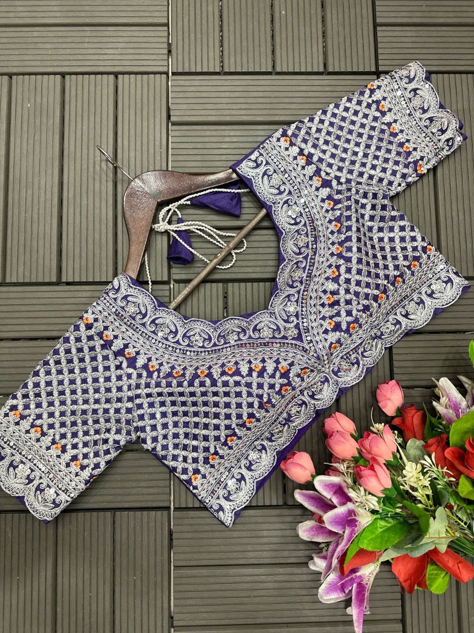 "Elegant Heavy Chinon Lehenga Saree with Embroidery and Fancy Dupatta"