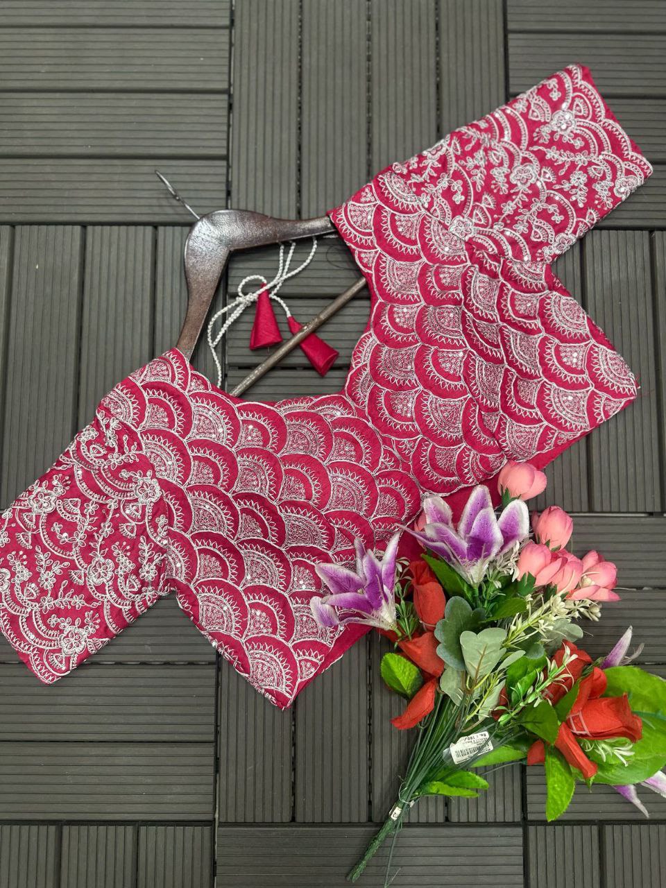 "Elegant Heavy Chinon Lehenga Saree with Embroidery and Fancy Dupatta"