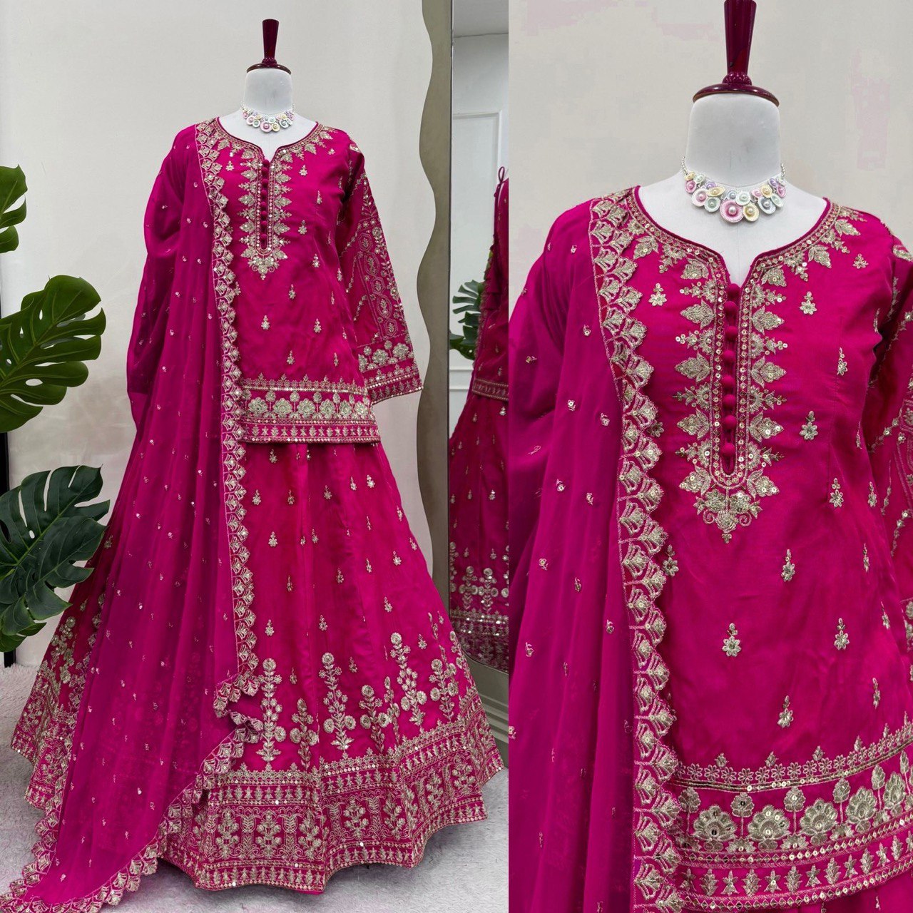 Elegant Simmer Silk Lehenga Set with Thread & Sequin Work