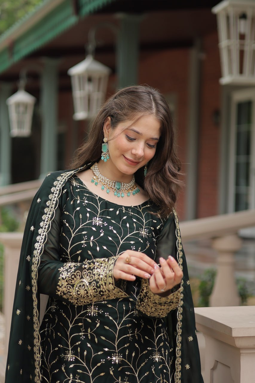 Rangoli Silk Kurta Palazzo with Dupatta