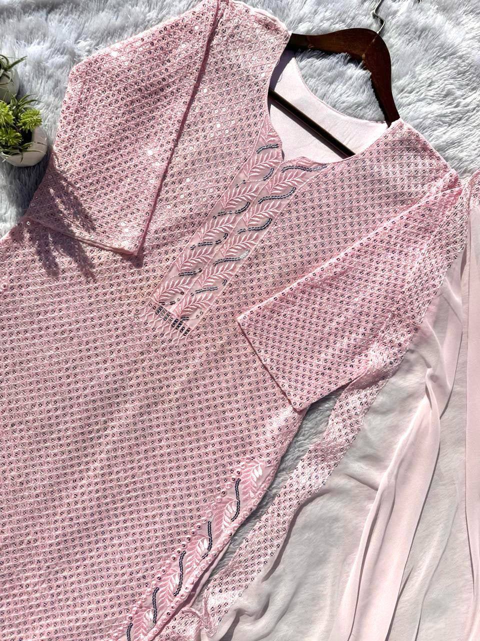 "Elegant Fox Georgette Eid Collection with Sequence Embroidery & Lace Work"