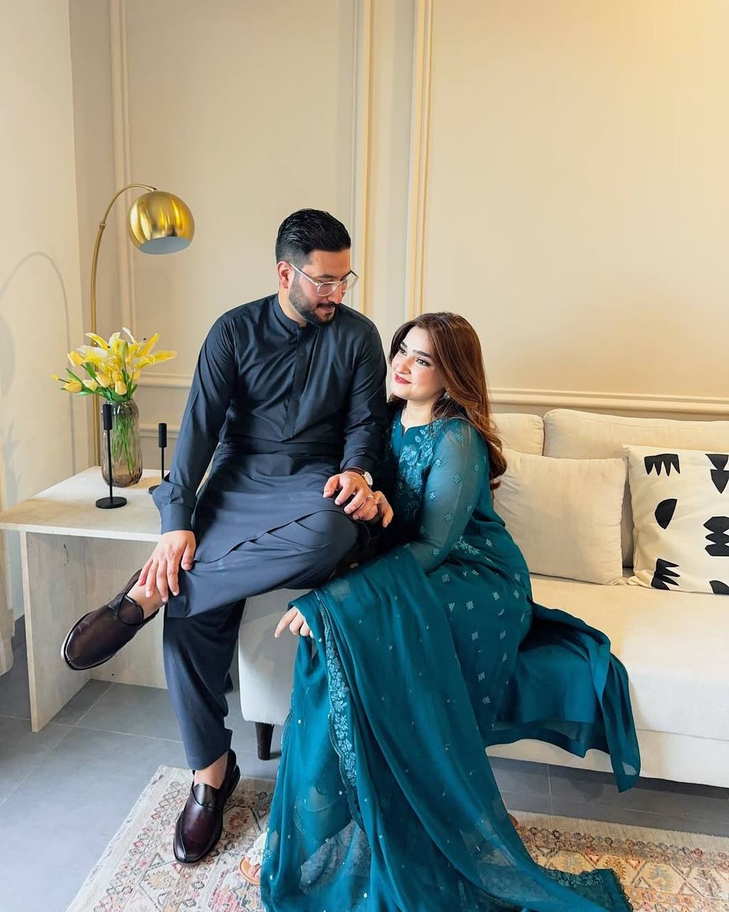 "Embroidered Georgette Top, Pant, and Dupatta Set with Elegant Detailing"