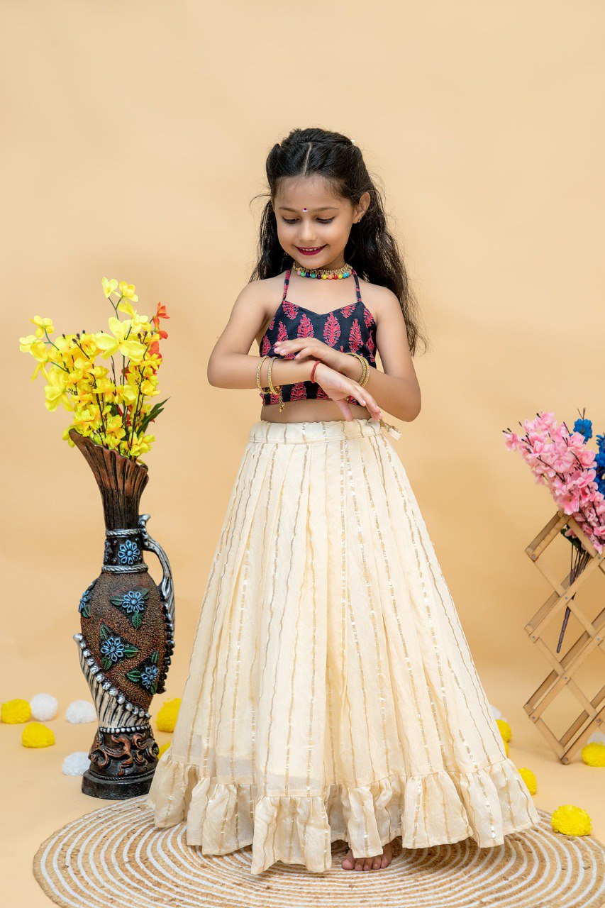 Girls Blouse with Lehenga Dress