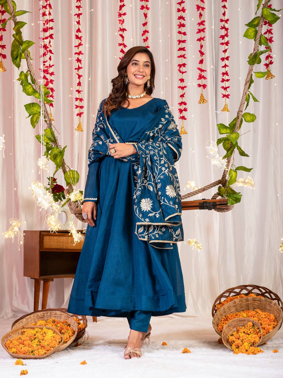Anarkali Gown Pant with Dupatta