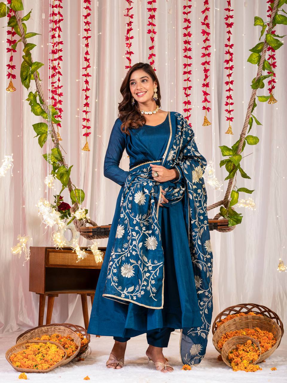 Anarkali Gown Pant with Dupatta