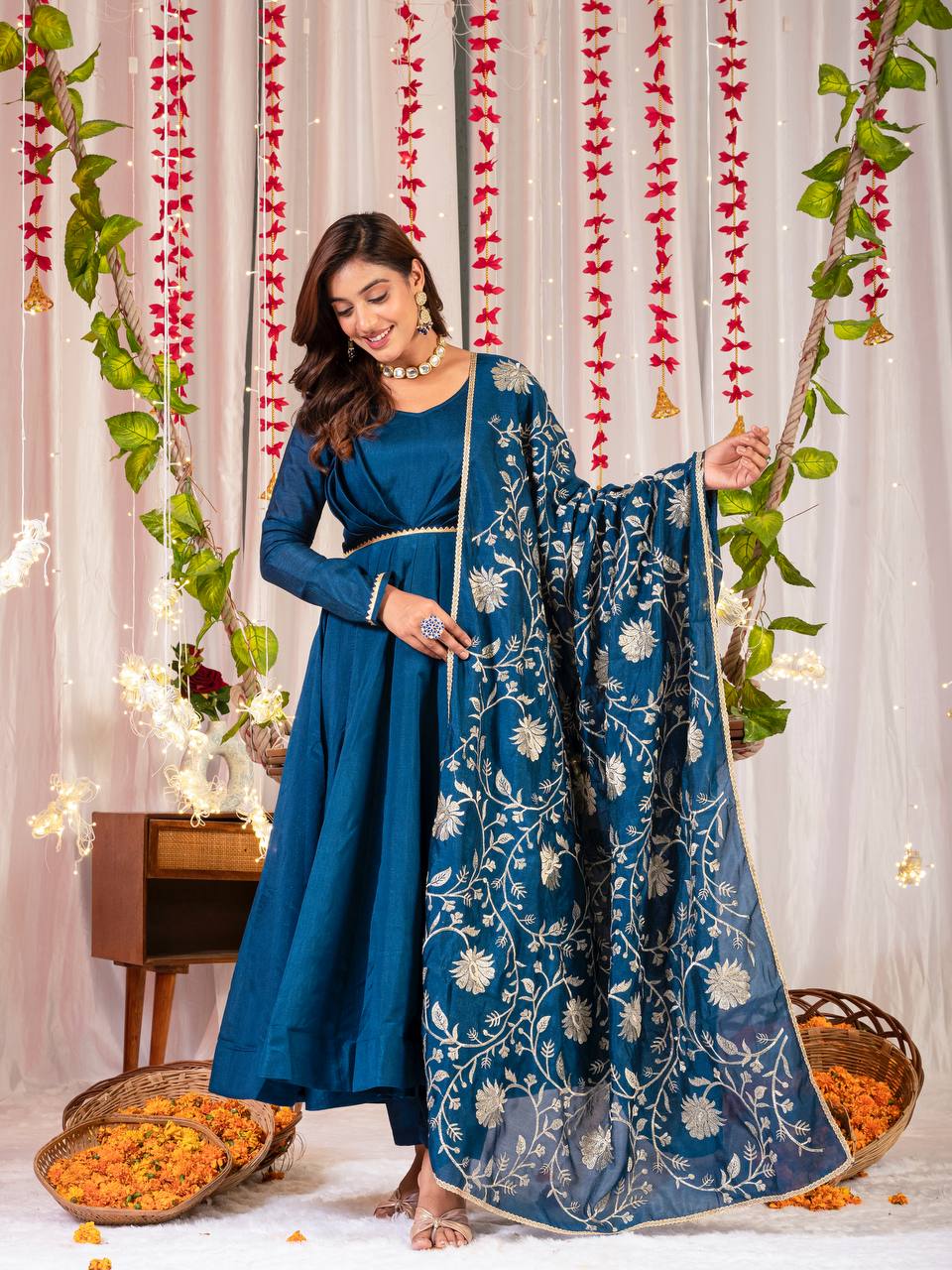 Anarkali Gown Pant with Dupatta
