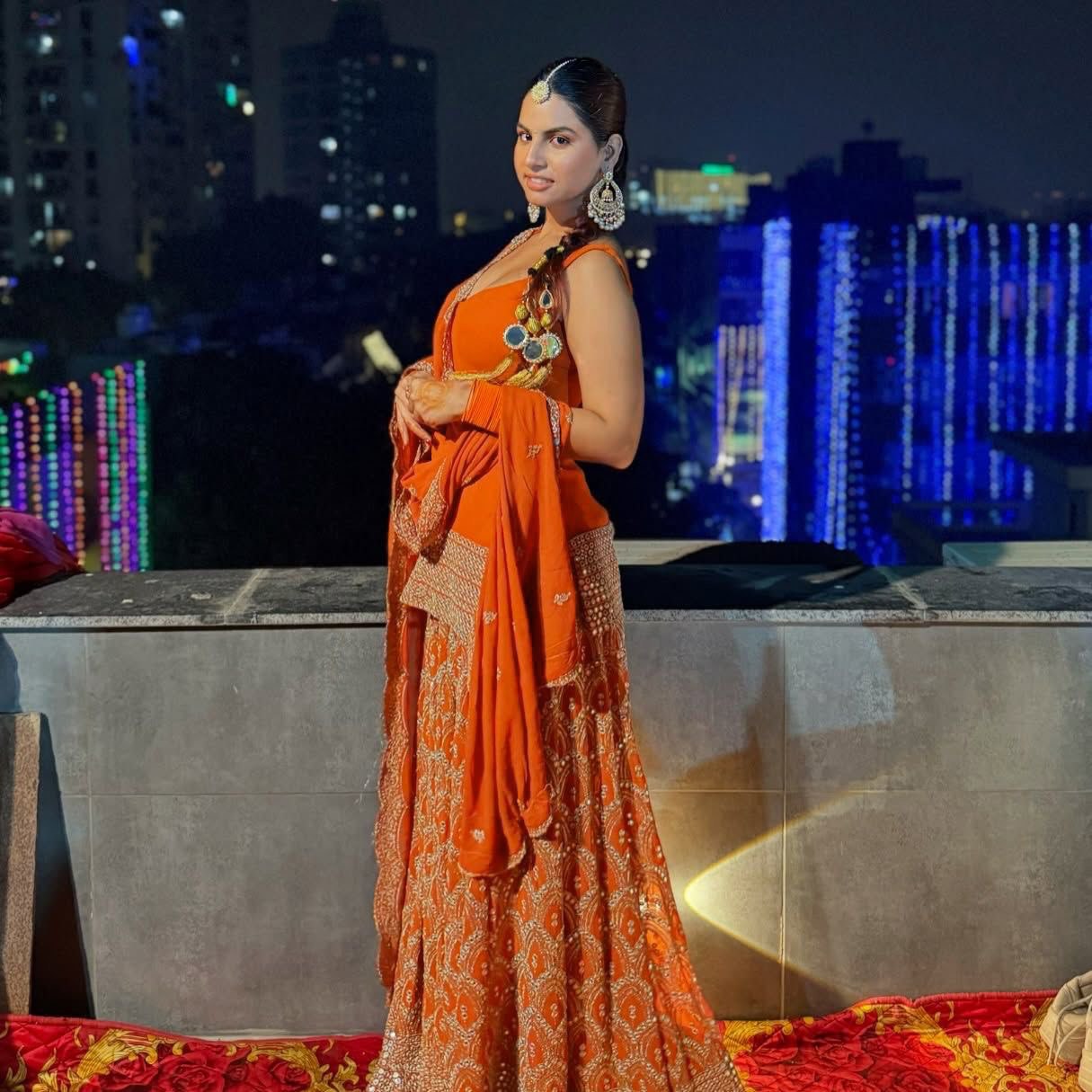 "Elegant Faux Georgette Ensemble with Sequins Work"