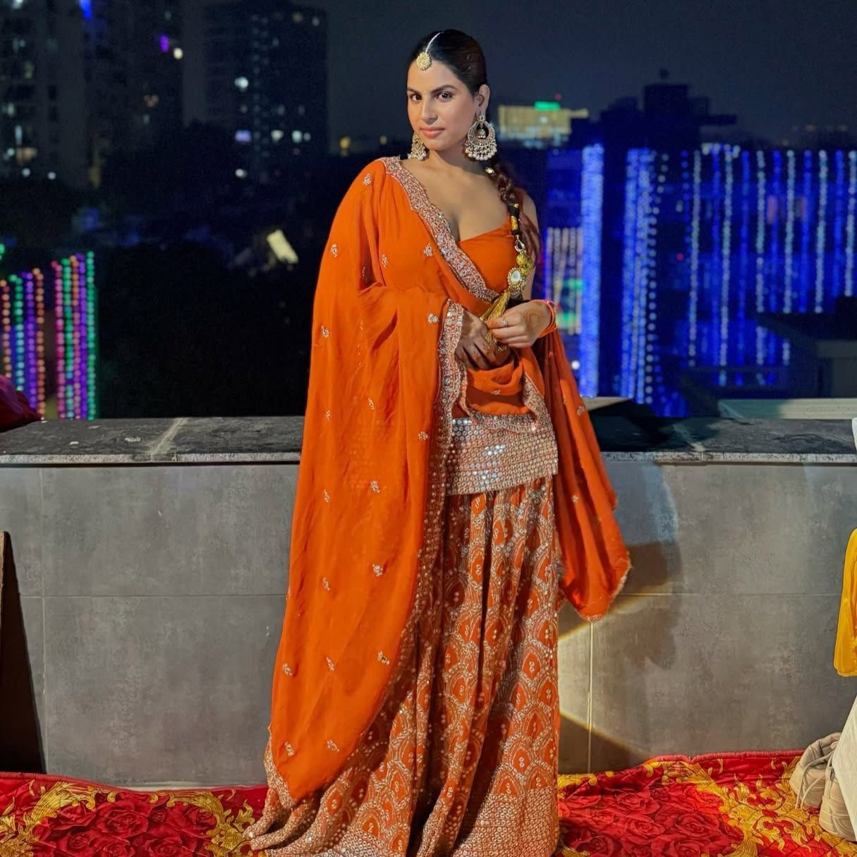 "Elegant Faux Georgette Ensemble with Sequins Work"