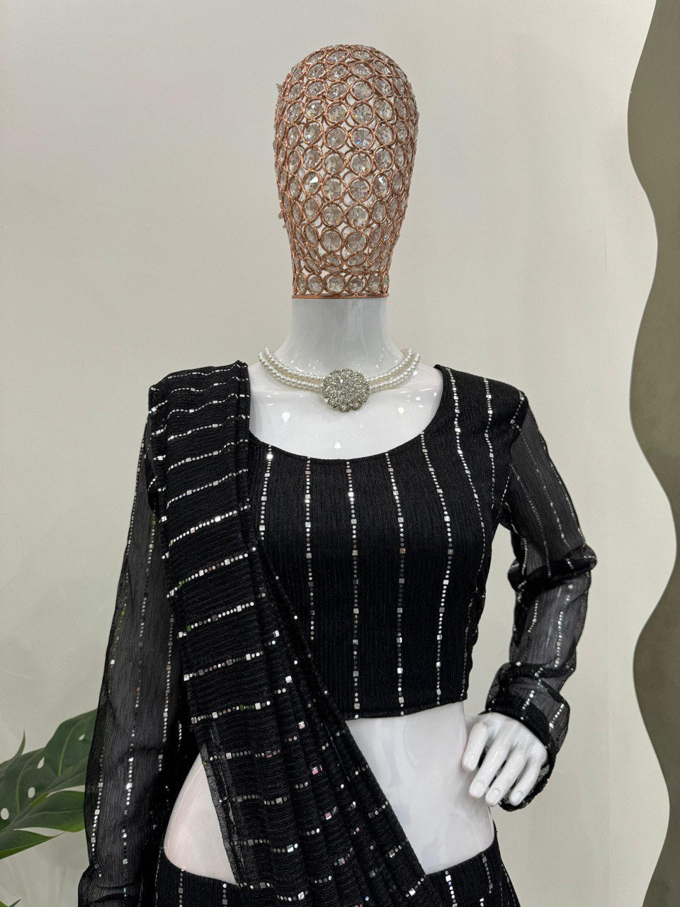 Elegant Lycra Lehenga Saree & Choli Set with Drape Style and Ready-to-Wear Comfort