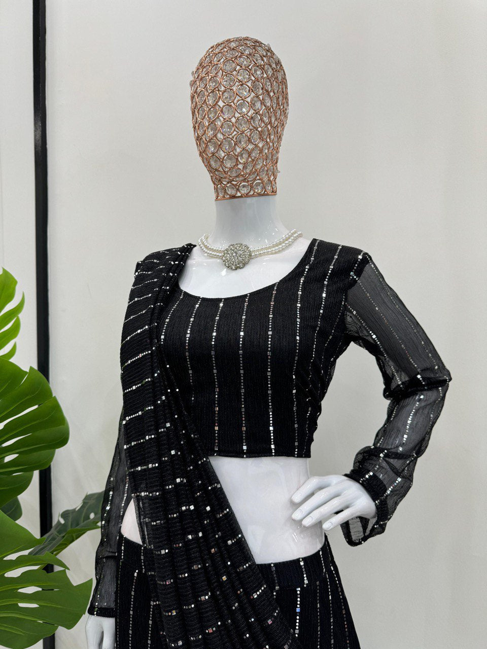 Elegant Lycra Lehenga Saree & Choli Set with Drape Style and Ready-to-Wear Comfort