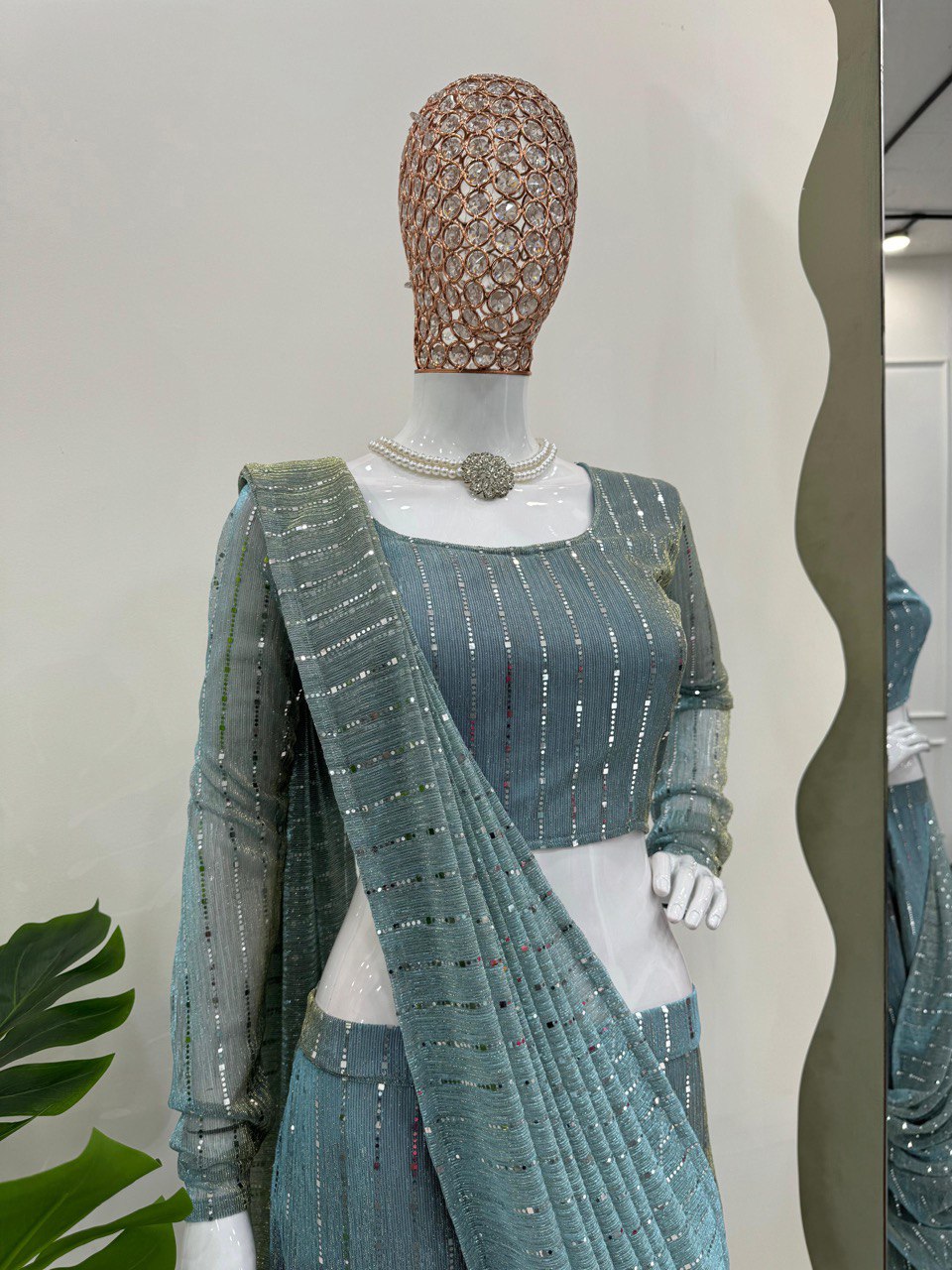 Elegant Lycra Lehenga Saree & Choli Set with Drape Style and Ready-to-Wear Comfort